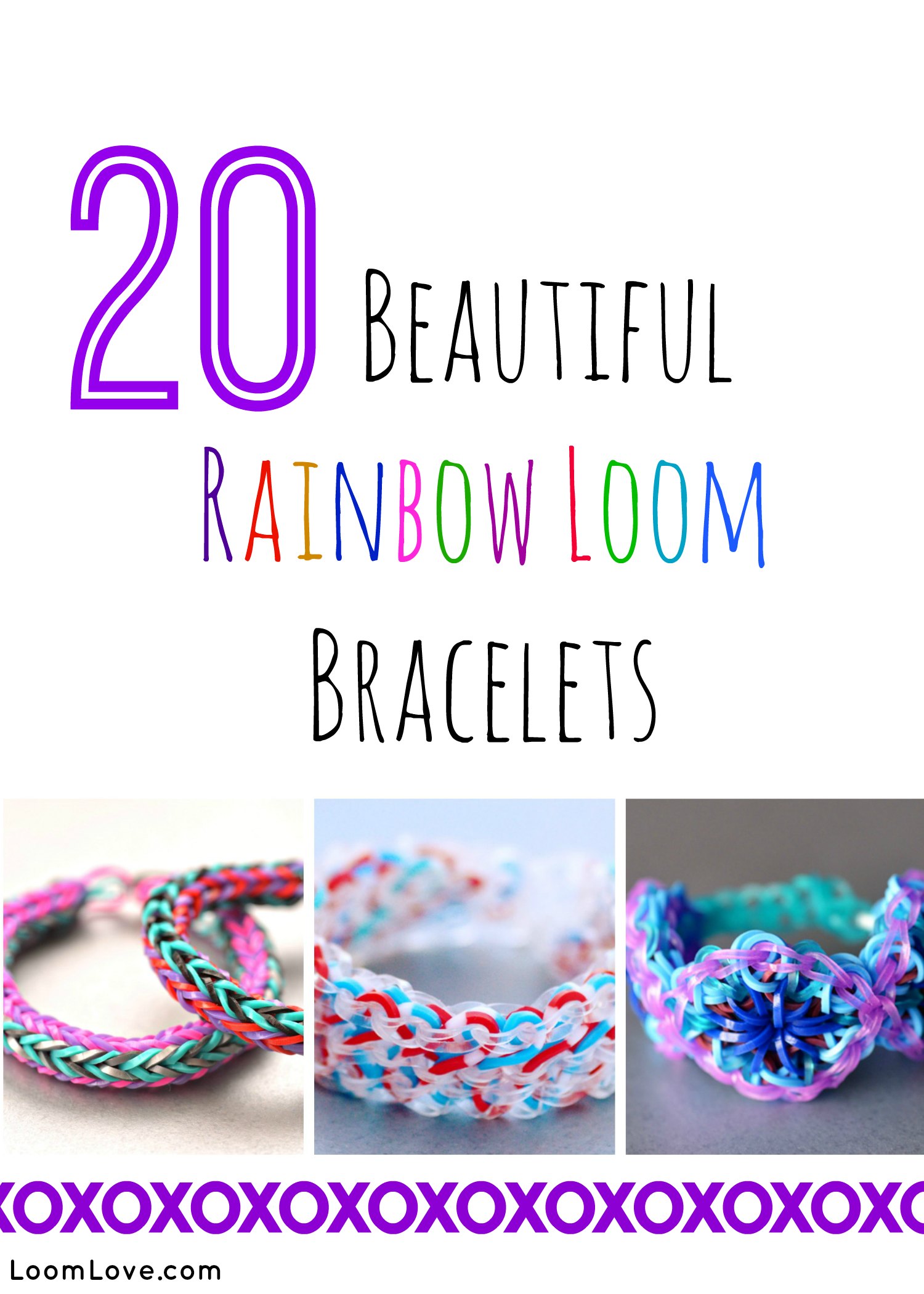 Rainbow Loom Bracelets. Single Chain 25 Piece Set