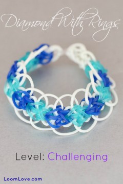 diamond with rings rainbow loom