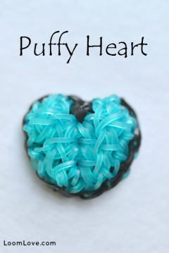 rainbow loom puffy heart