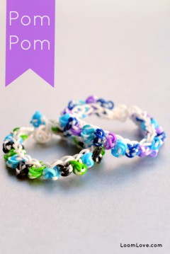 pom pom rainbow loom bracelet