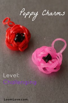 rainbow loom poppy charm